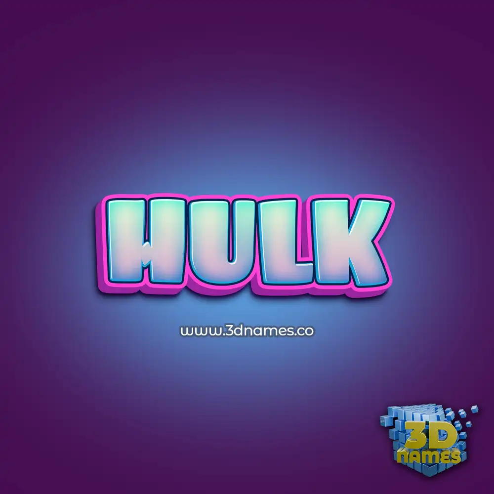 hulk in Phat Purple style - 3D name wallpaper