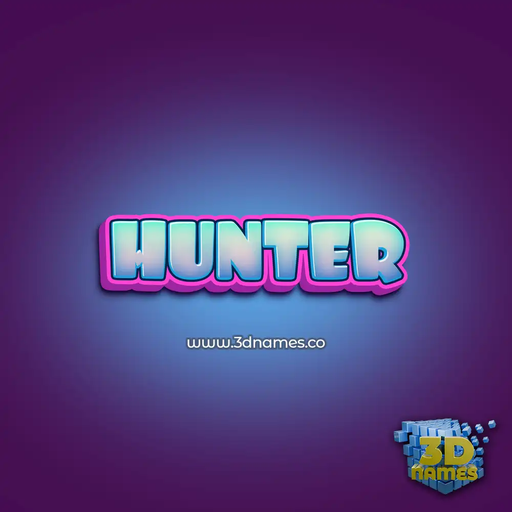 hunter in Phat Purple style - 3D name wallpaper