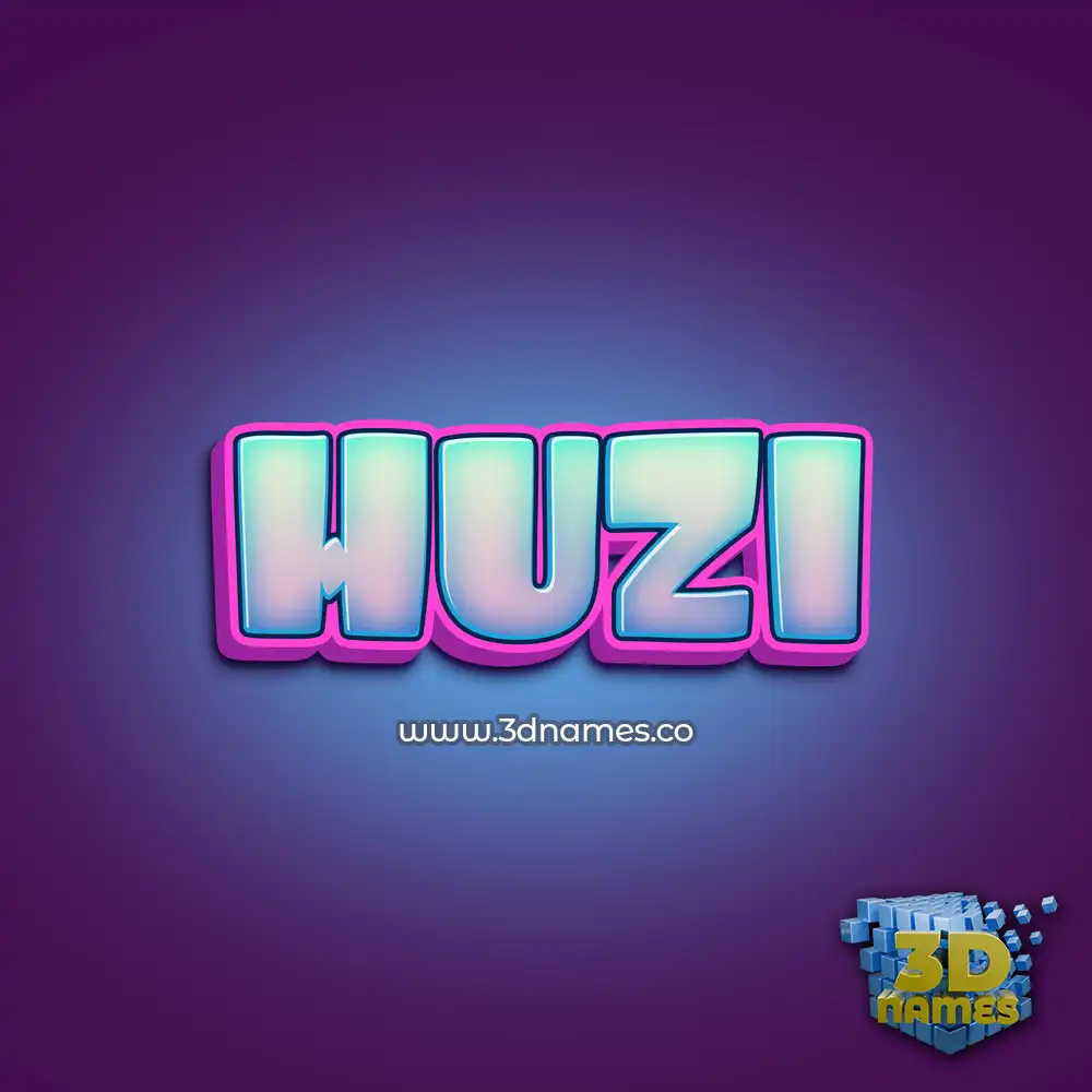 huzi in Phat Purple style - 3D name wallpaper