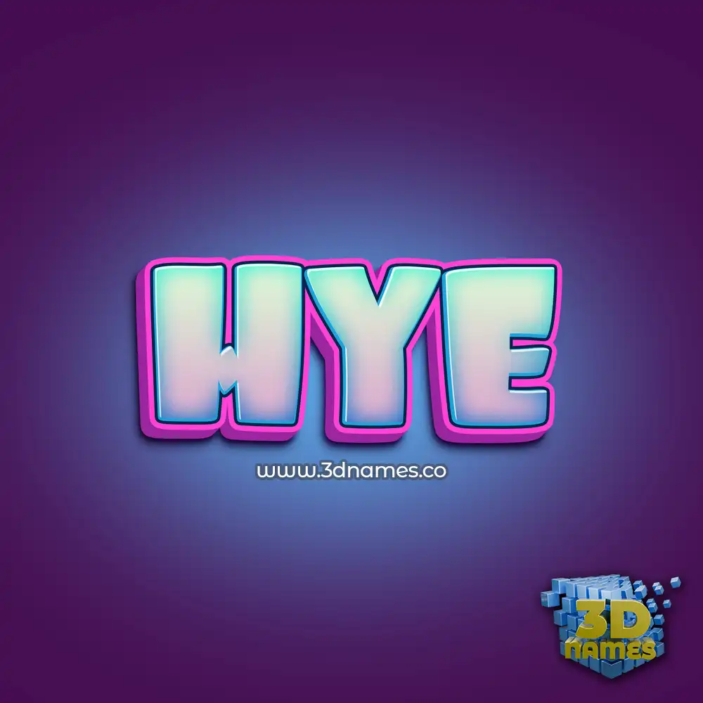 hye in Phat Purple style - 3D name wallpaper