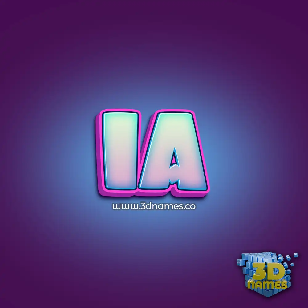 ia in Phat Purple style - 3D name wallpaper