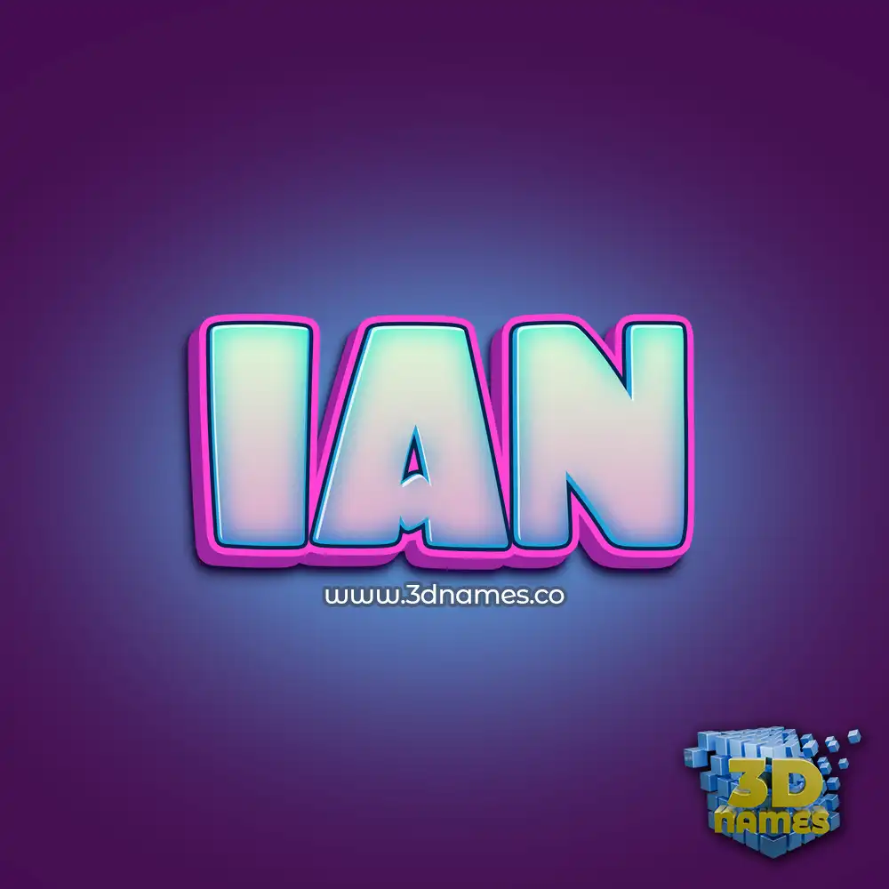 ian in Phat Purple style - 3D name wallpaper