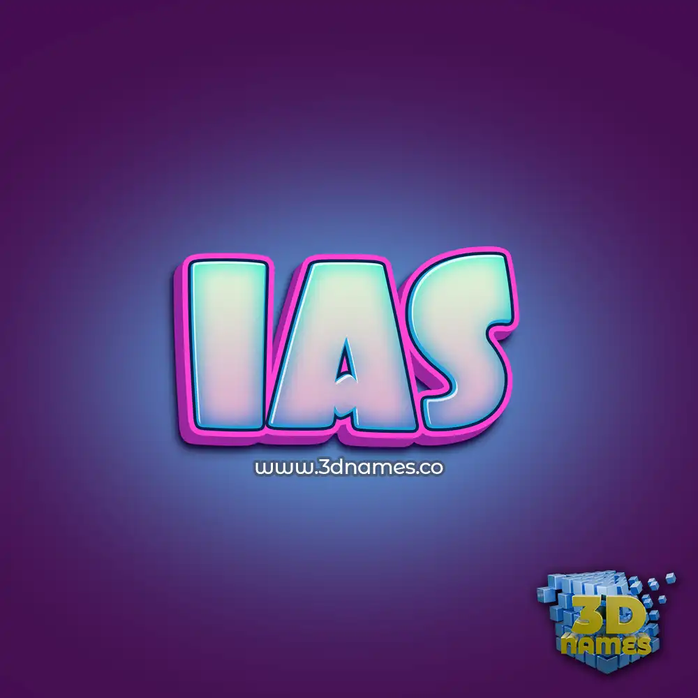 ias in Phat Purple style - 3D name wallpaper
