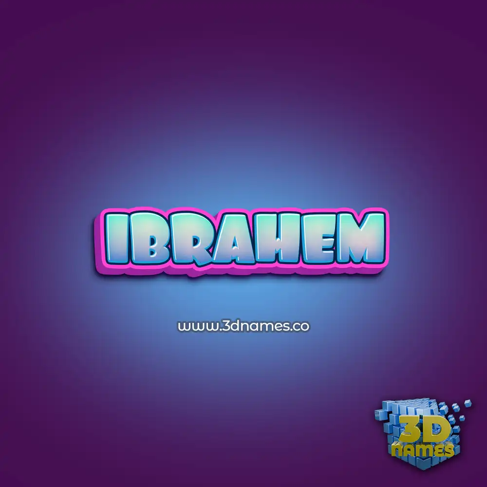 ibrahem in Phat Purple style - 3D name wallpaper