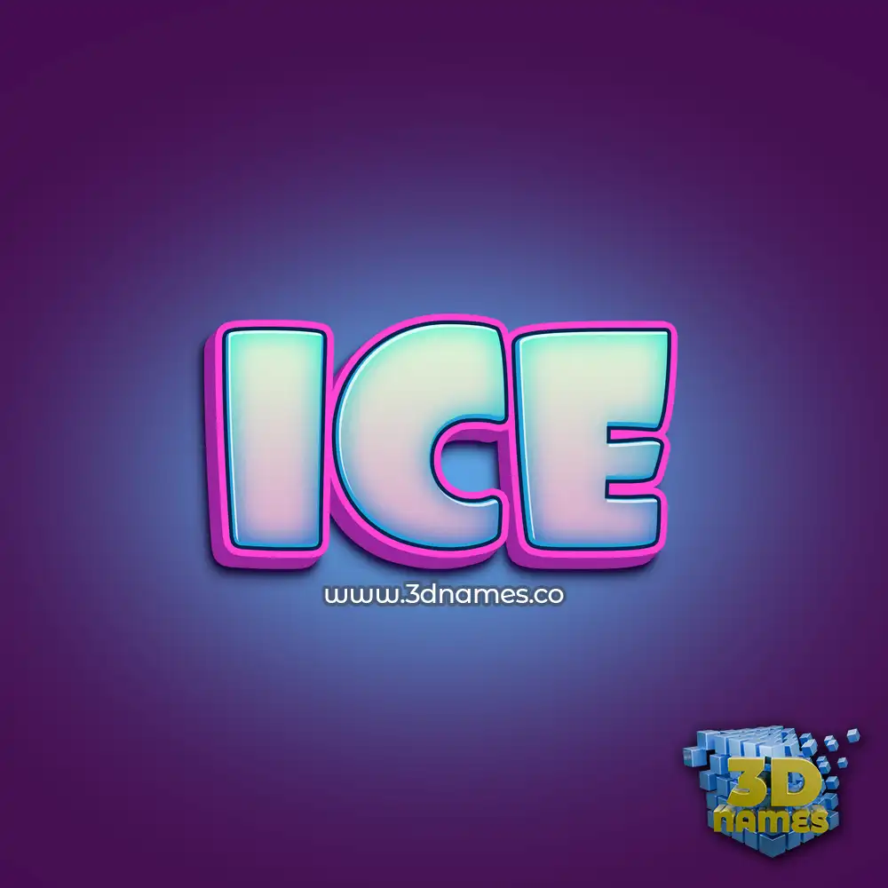 ice in Phat Purple style - 3D name wallpaper