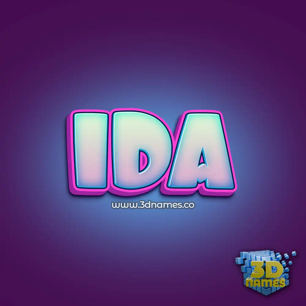 ida in Phat Purple style - 3D name wallpaper