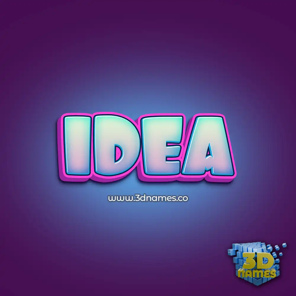 idea in Phat Purple style - 3D name wallpaper
