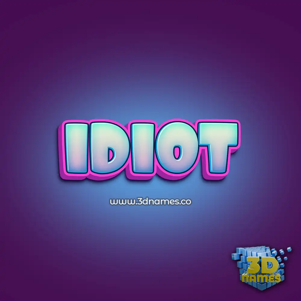 idiot in Phat Purple style - 3D name wallpaper