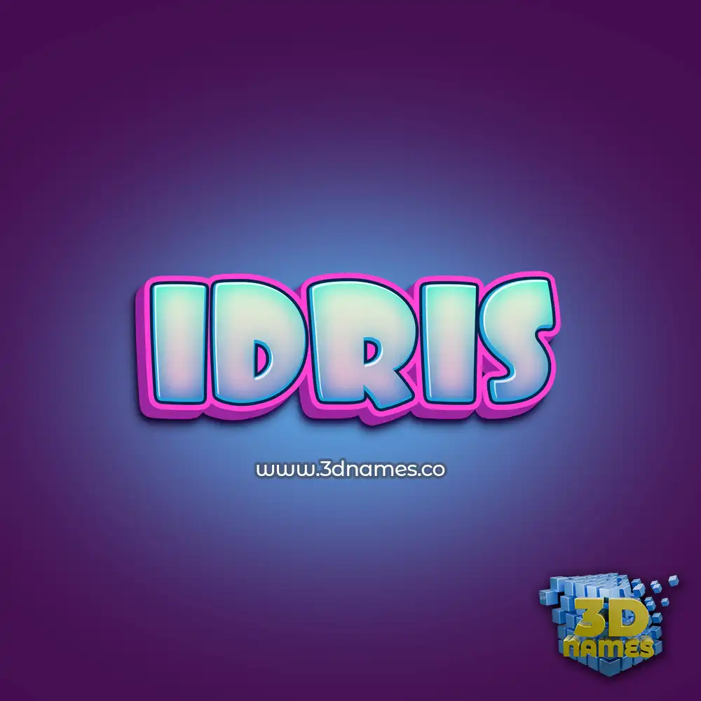 idris in Phat Purple style - 3D name wallpaper