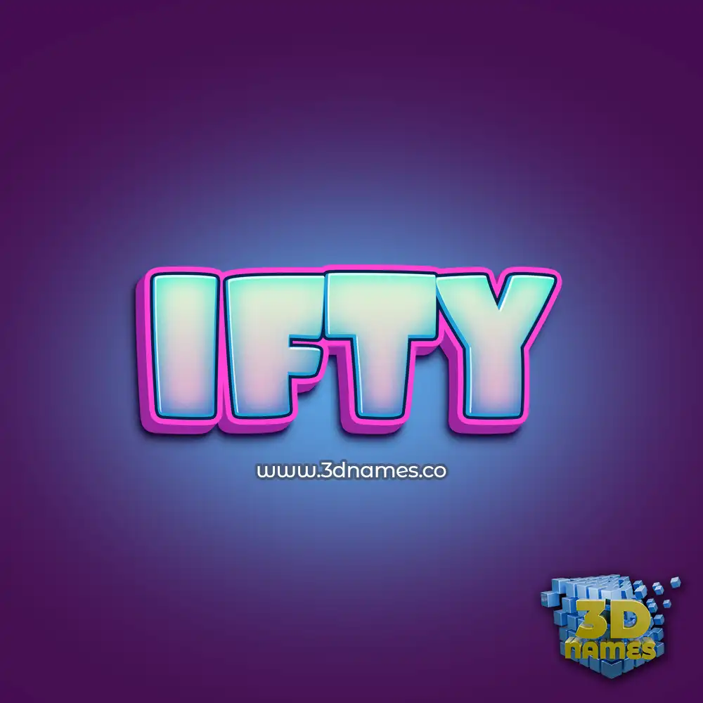 ifty in Phat Purple style - 3D name wallpaper
