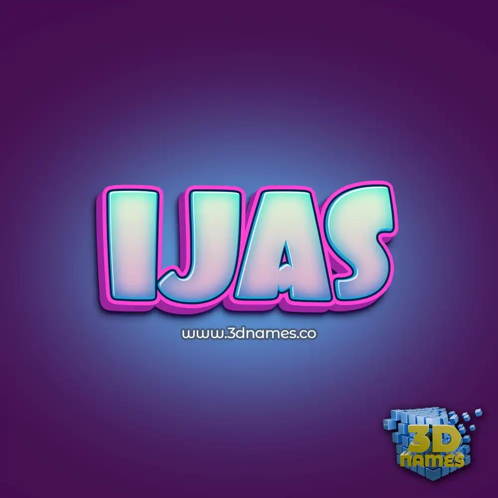 ijas in Phat Purple style - 3D name wallpaper