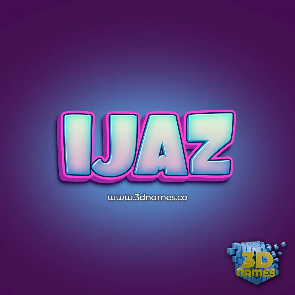 ijaz in Phat Purple style - 3D name wallpaper