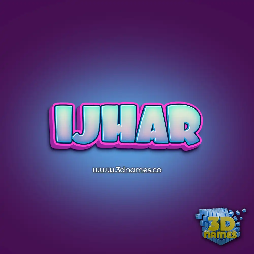 ijhar in Phat Purple style - 3D name wallpaper