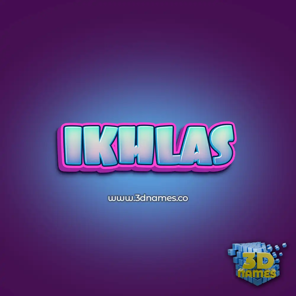 ikhlas in Phat Purple style - 3D name wallpaper
