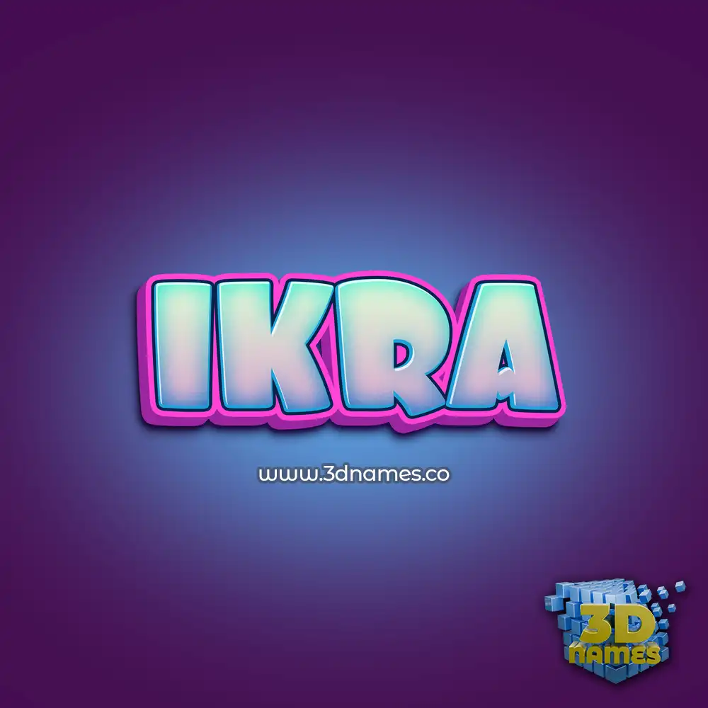 ikra in Phat Purple style - 3D name wallpaper