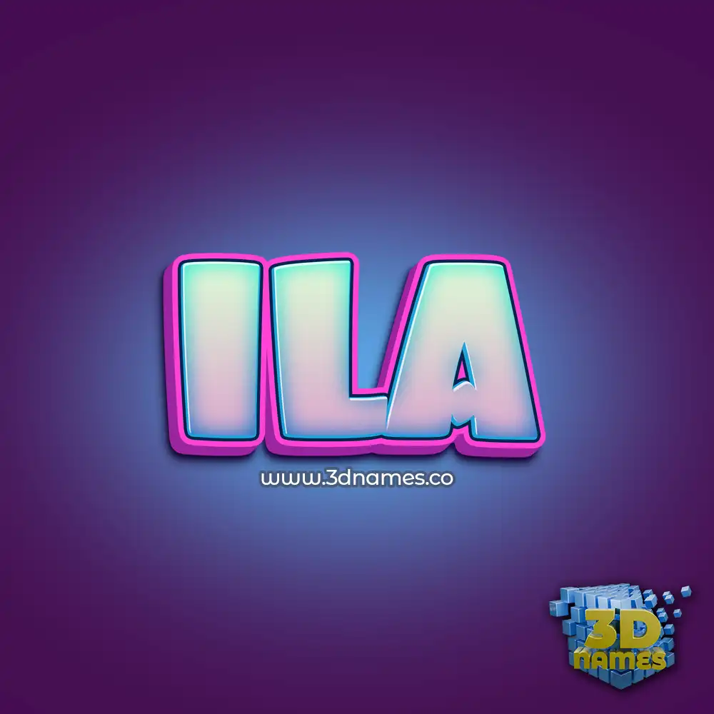 ila in Phat Purple style - 3D name wallpaper
