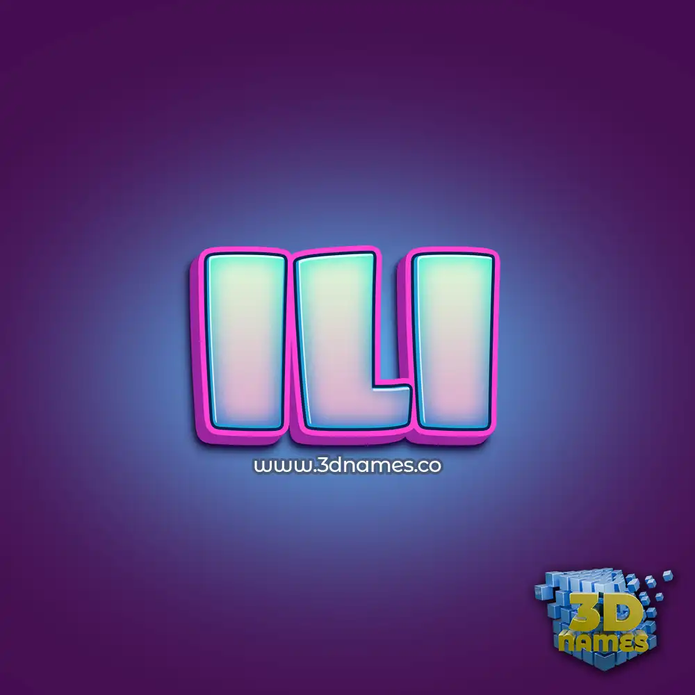ili in Phat Purple style - 3D name wallpaper