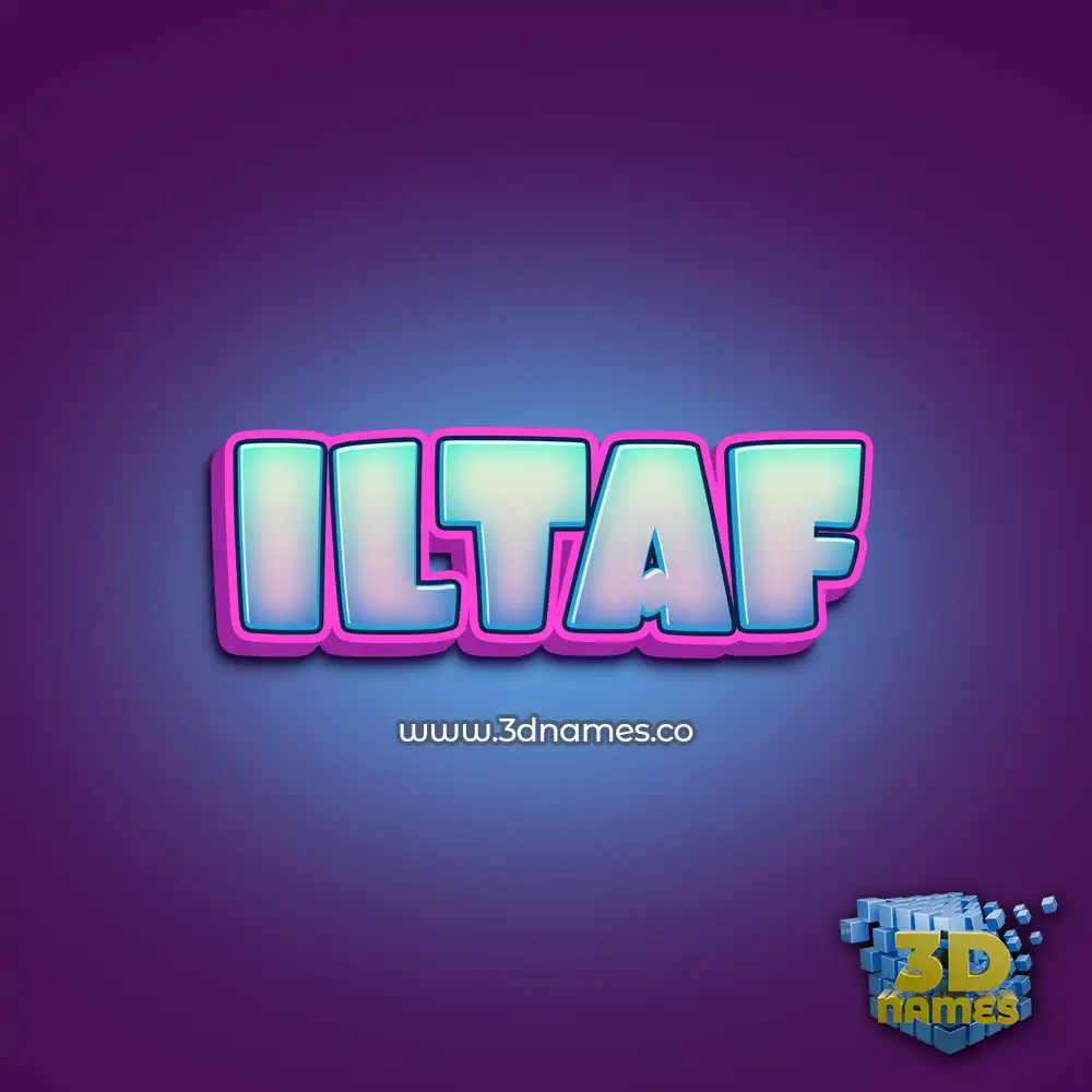 iltaf in Phat Purple style - 3D name wallpaper