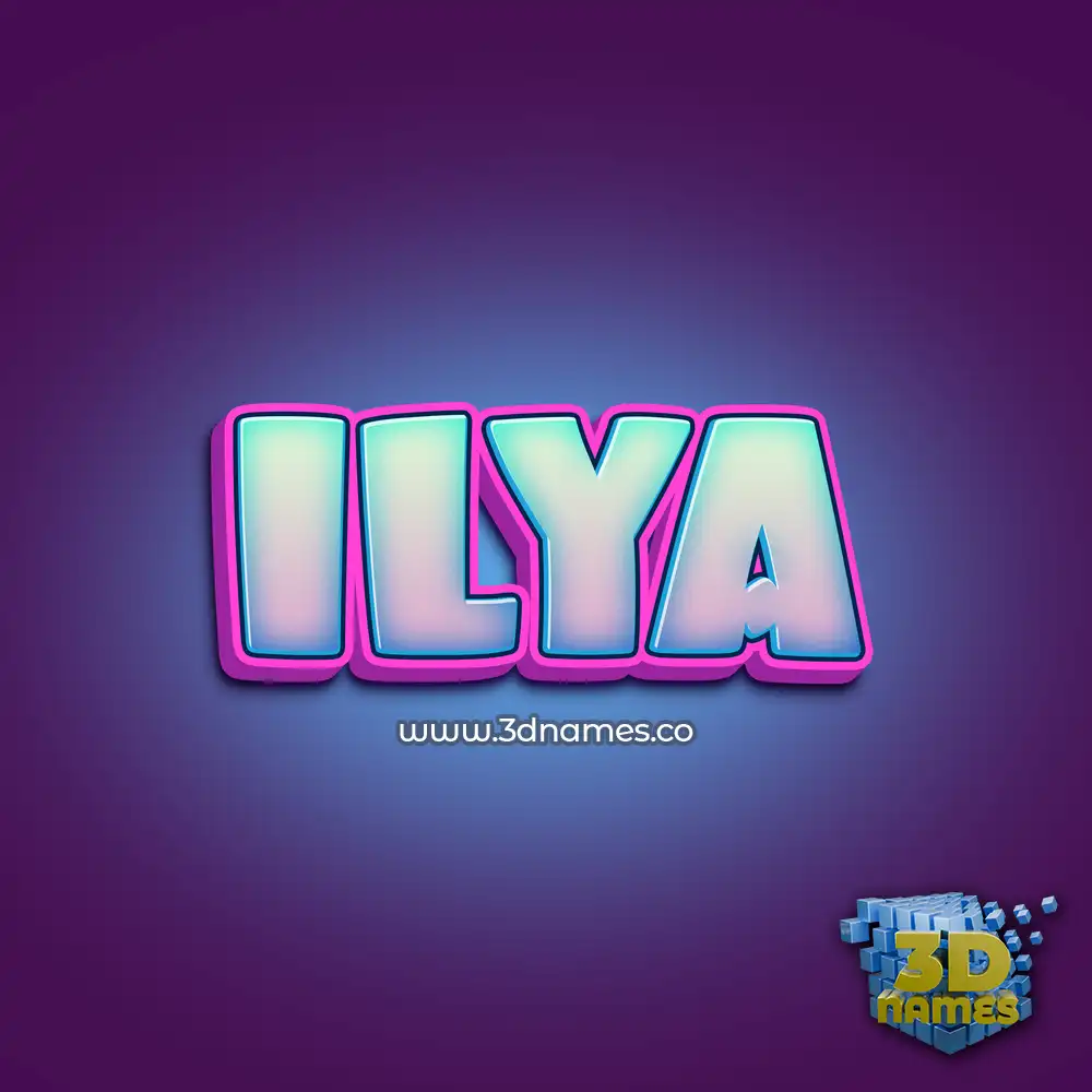ilya in Phat Purple style - 3D name wallpaper