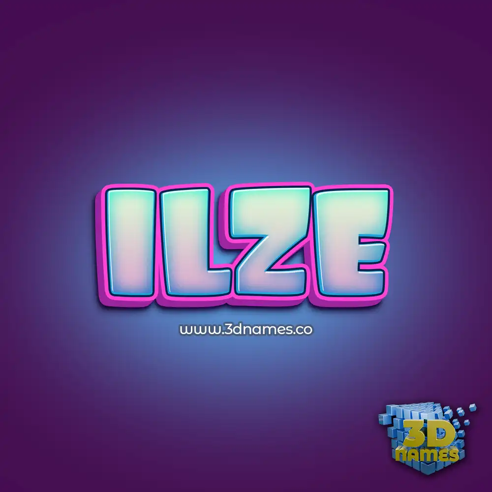 ilze in Phat Purple style - 3D name wallpaper