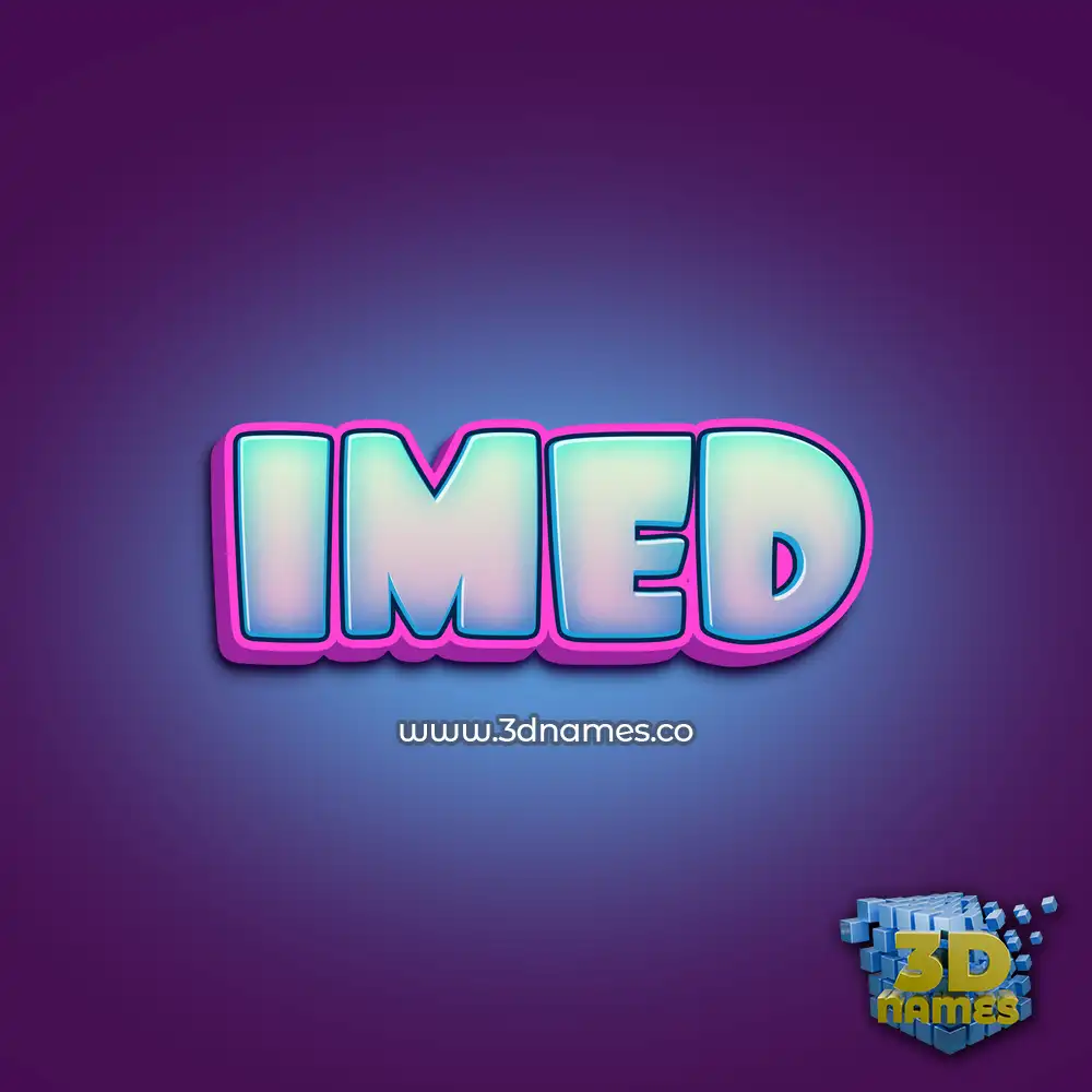 imed in Phat Purple style - 3D name wallpaper