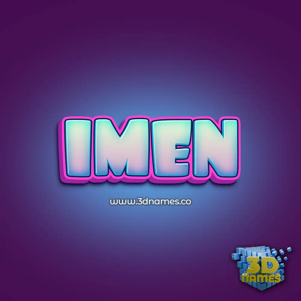 imen in Phat Purple style - 3D name wallpaper