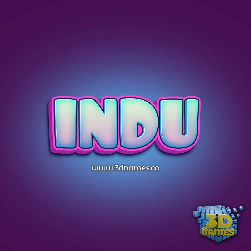 indu in Phat Purple style - 3D name wallpaper