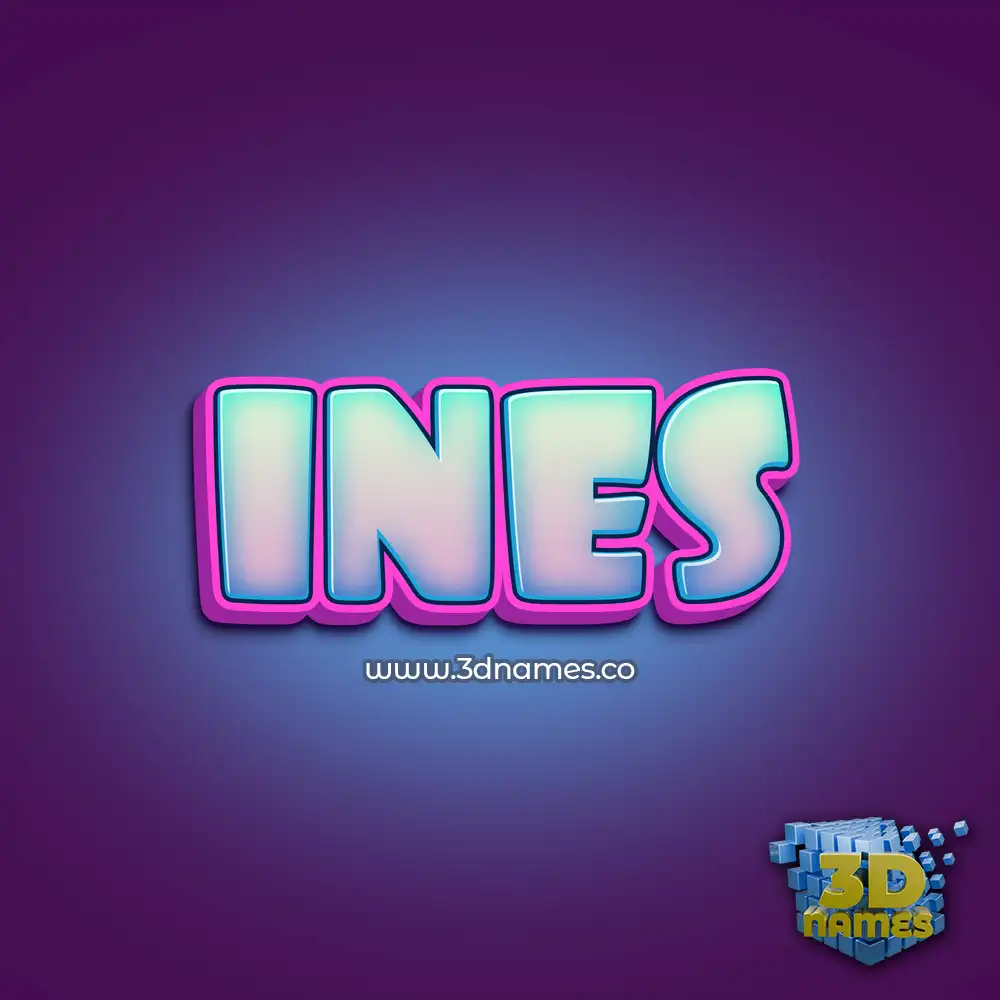 ines in Phat Purple style - 3D name wallpaper