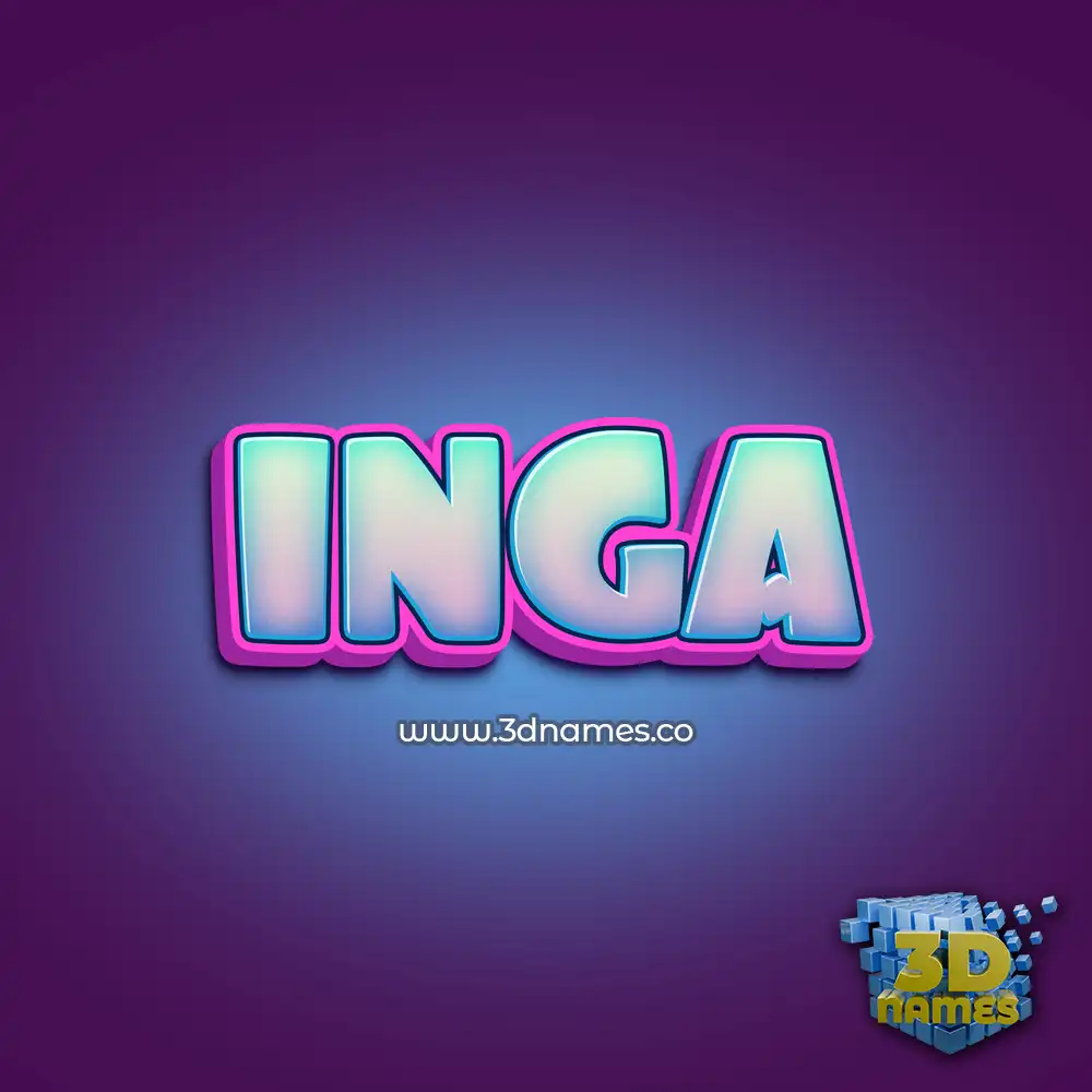 inga in Phat Purple style - 3D name wallpaper