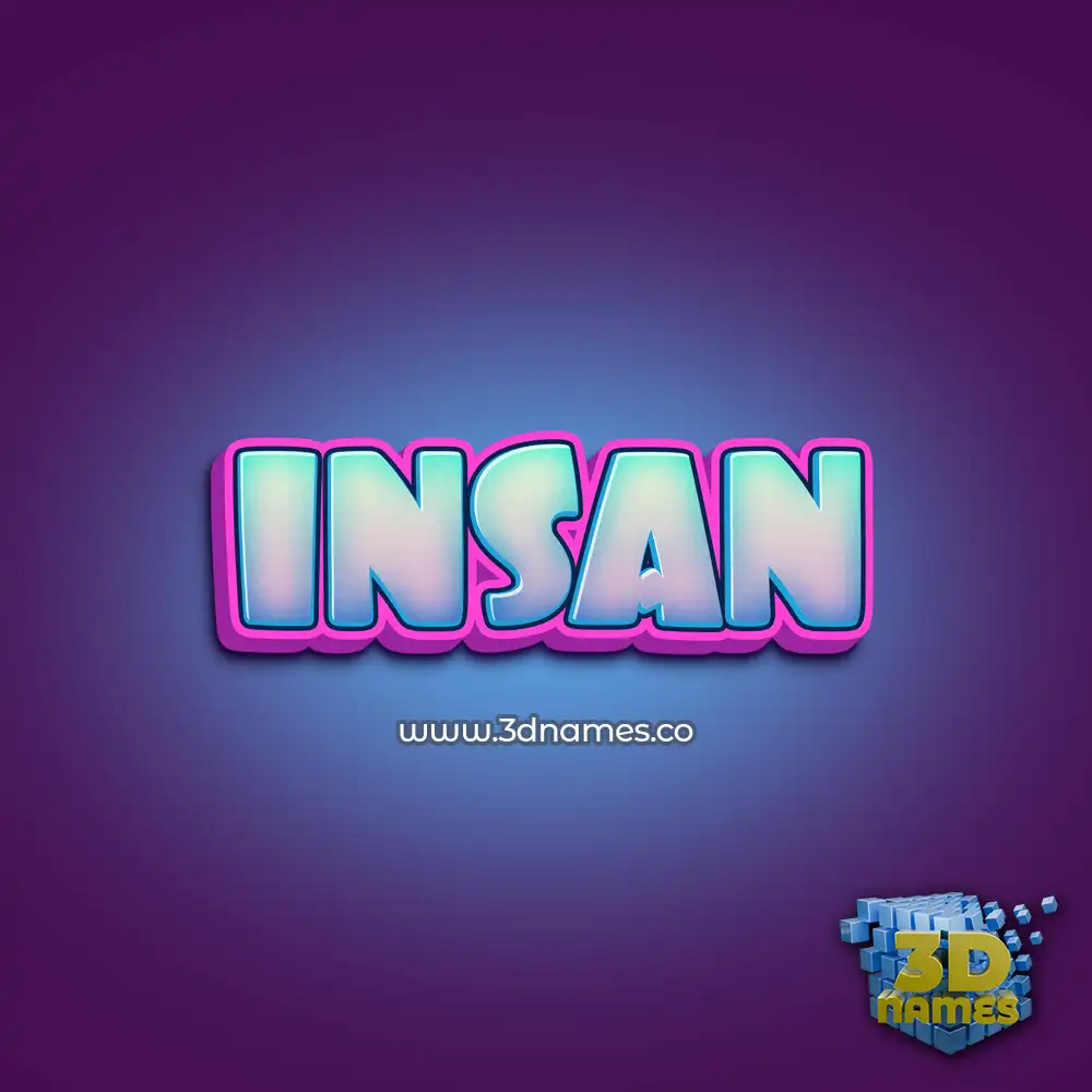 insan in Phat Purple style - 3D name wallpaper