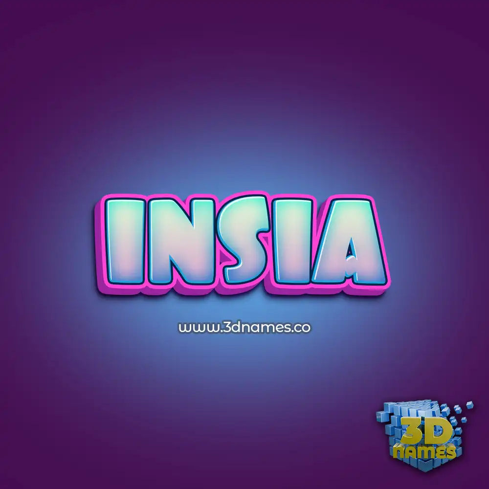 insia in Phat Purple style - 3D name wallpaper