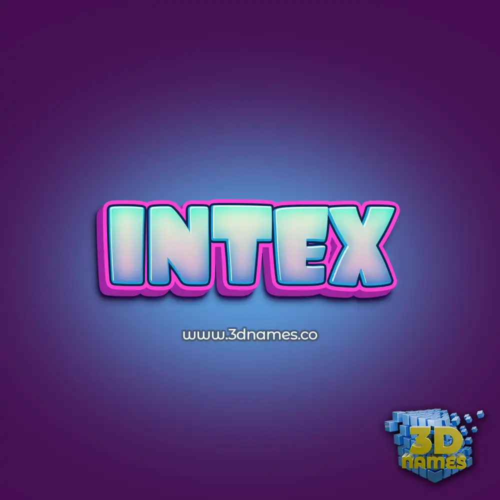 intex in Phat Purple style - 3D name wallpaper
