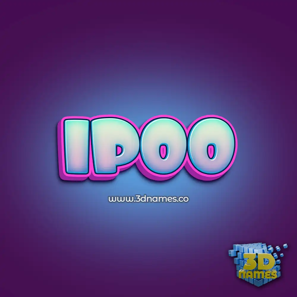 ipoo in Phat Purple style - 3D name wallpaper