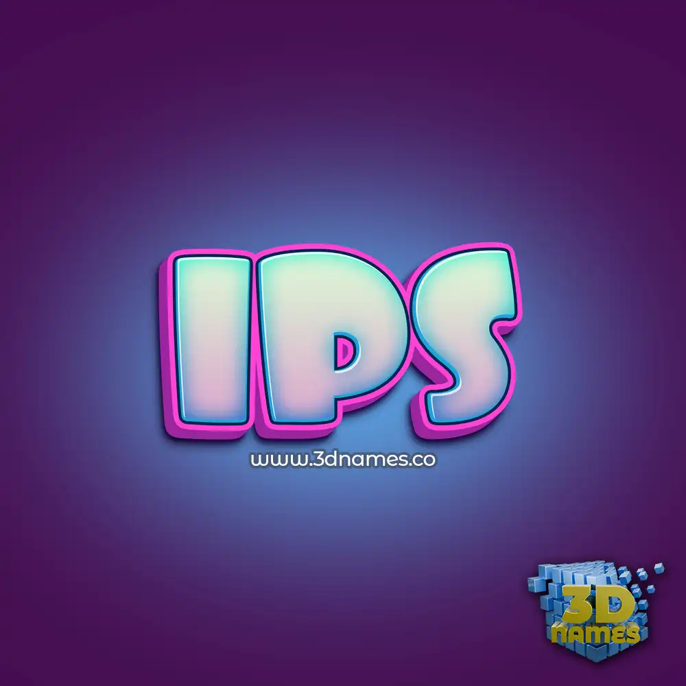 ips in Phat Purple style - 3D name wallpaper