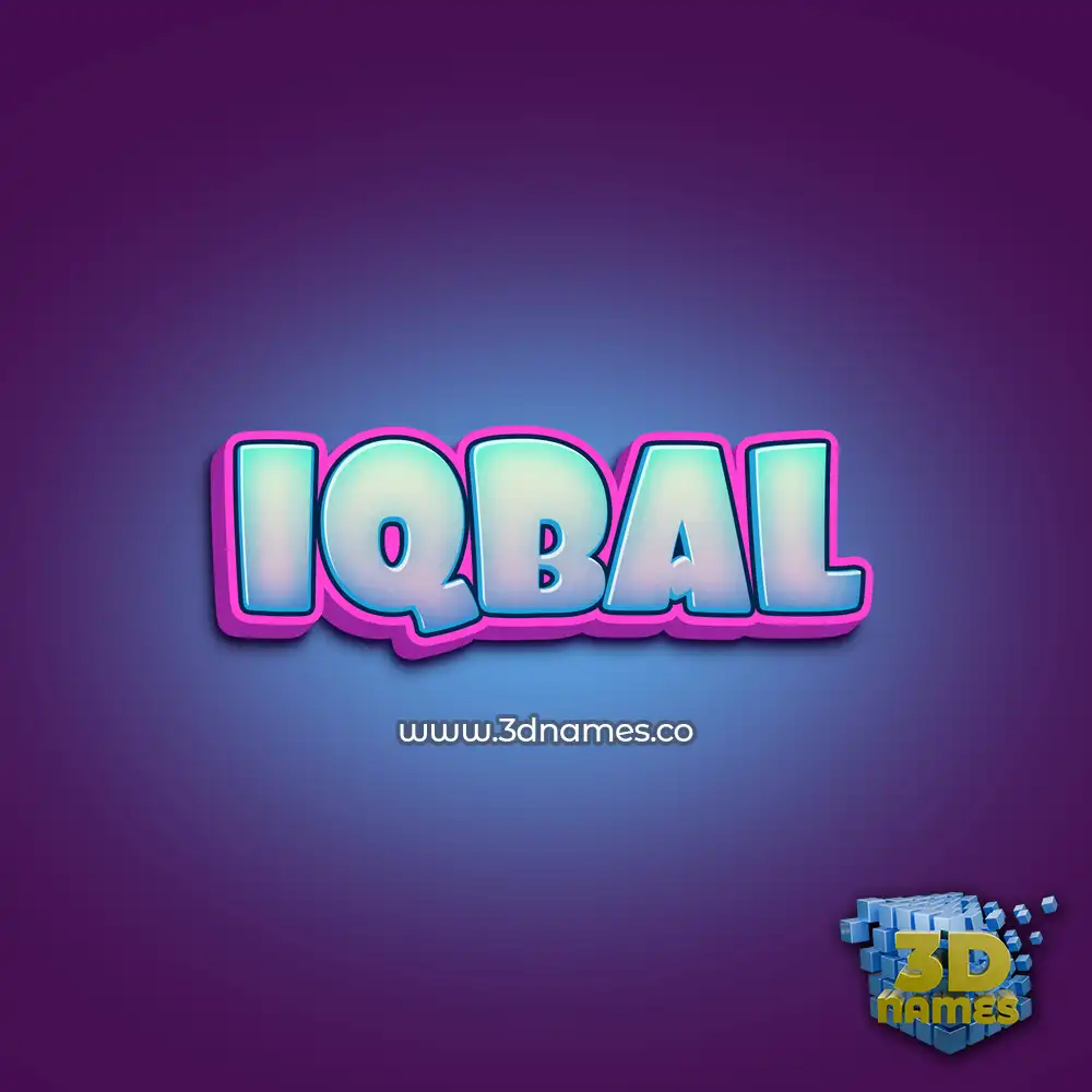 iqbal in Phat Purple style - 3D name wallpaper