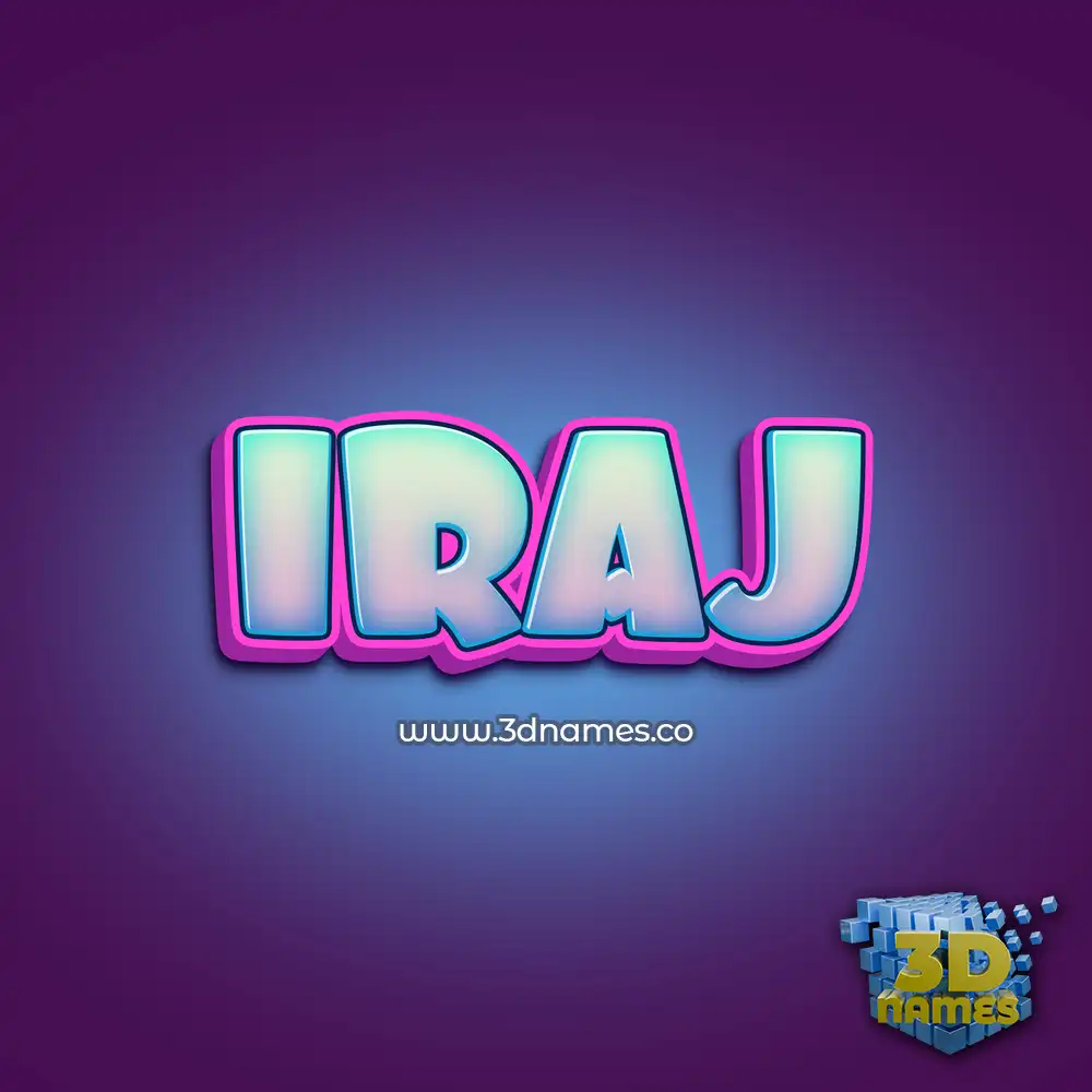iraj in Phat Purple style - 3D name wallpaper