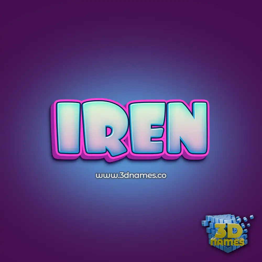 iren in Phat Purple style - 3D name wallpaper
