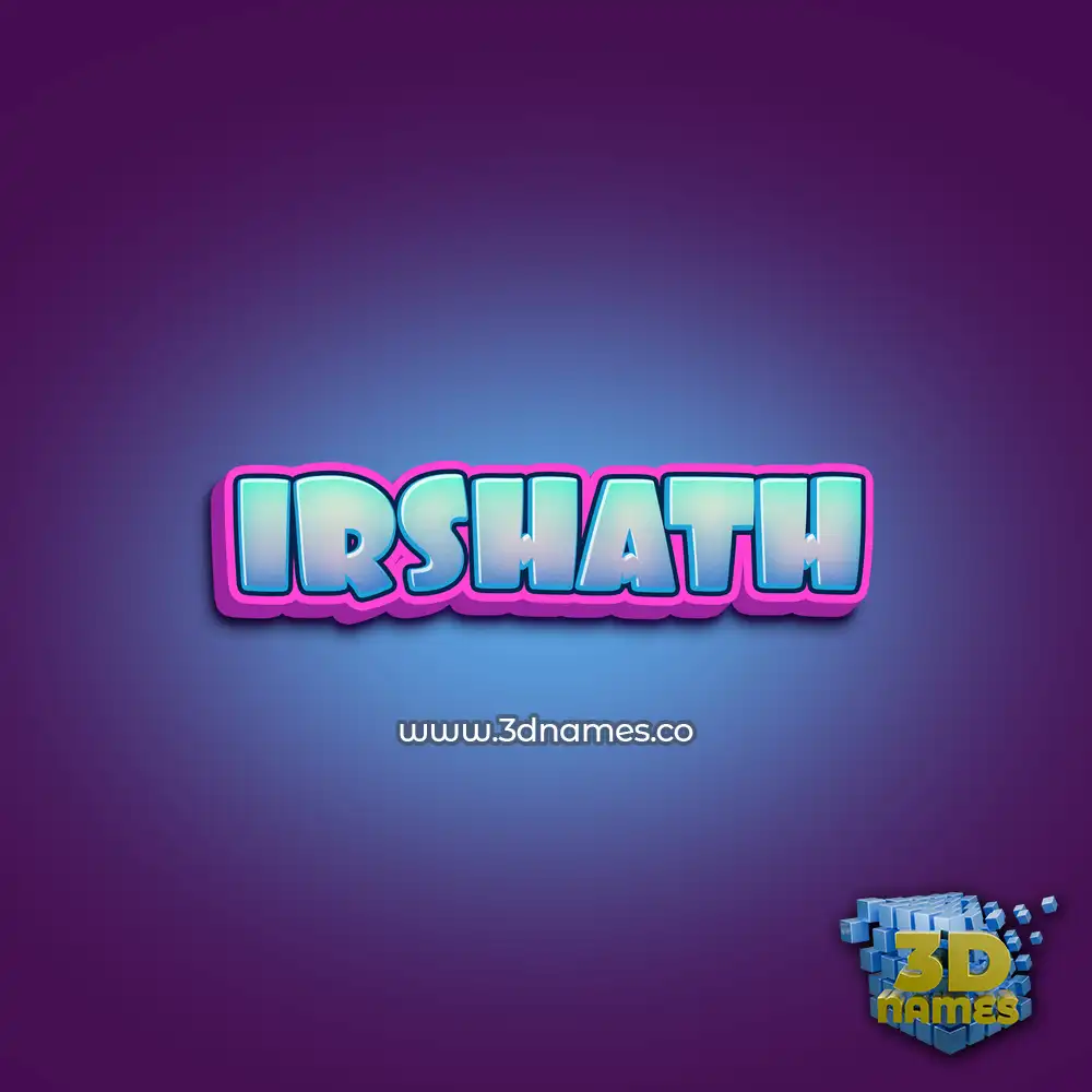 irshath in Phat Purple style - 3D name wallpaper