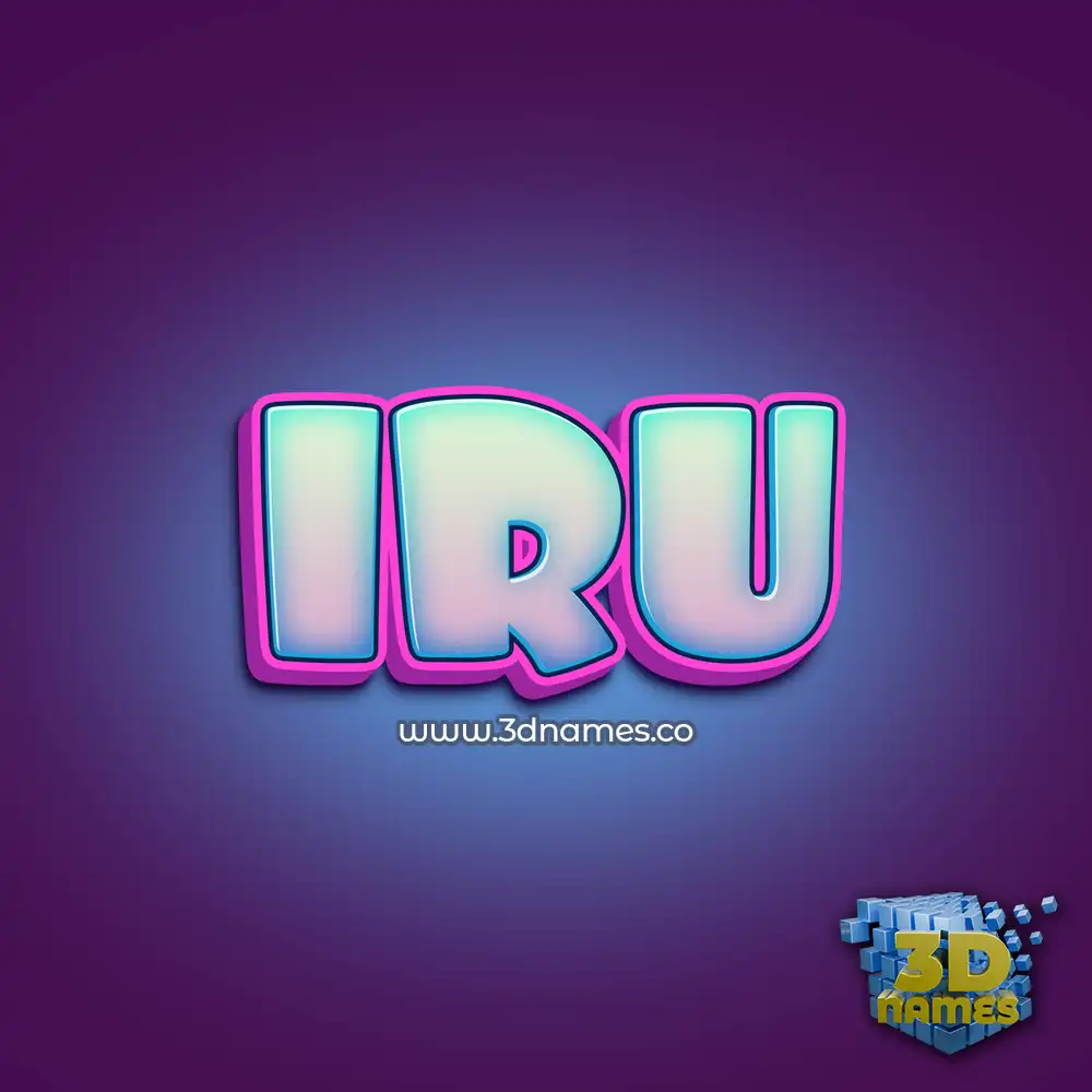iru in Phat Purple style - 3D name wallpaper