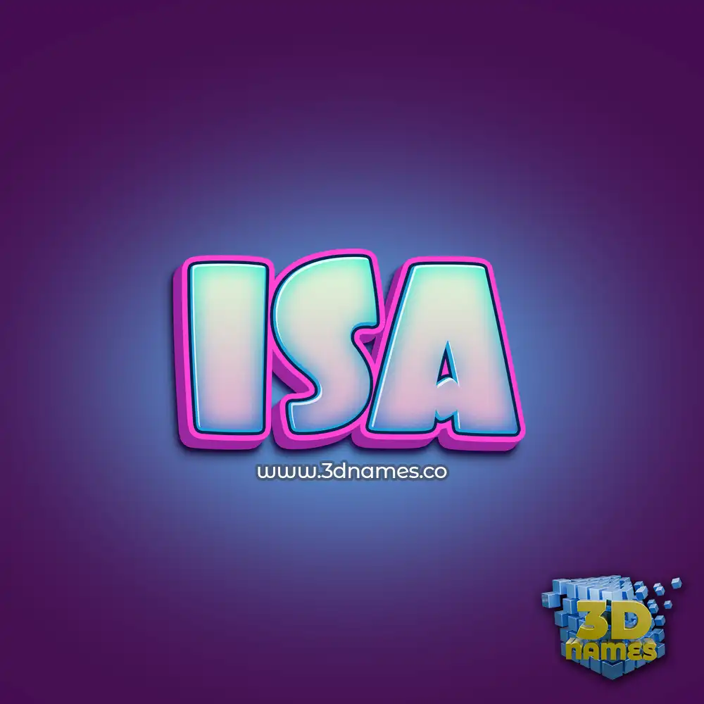 isa in Phat Purple style - 3D name wallpaper