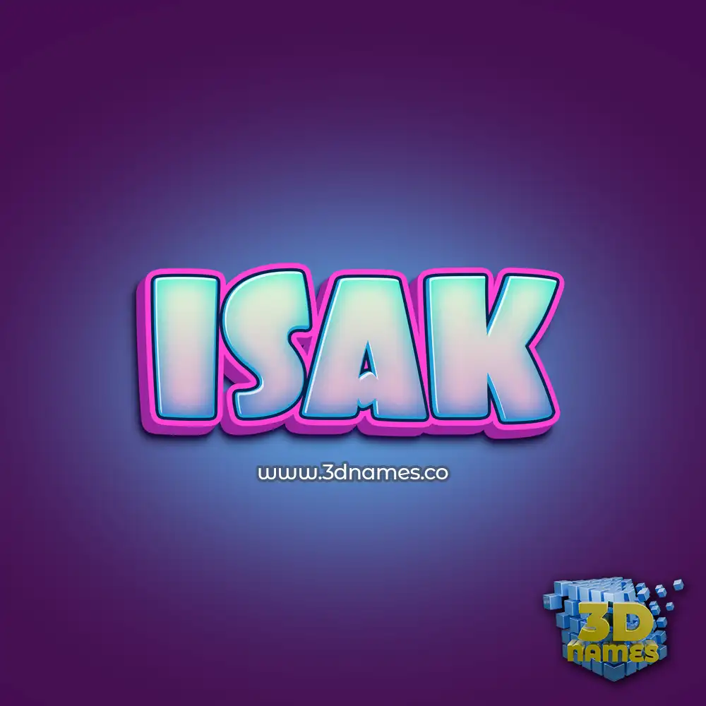 isak in Phat Purple style - 3D name wallpaper