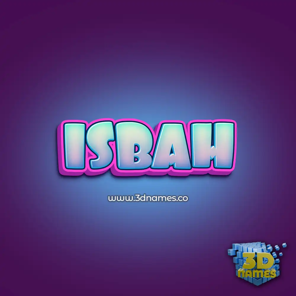 isbah in Phat Purple style - 3D name wallpaper