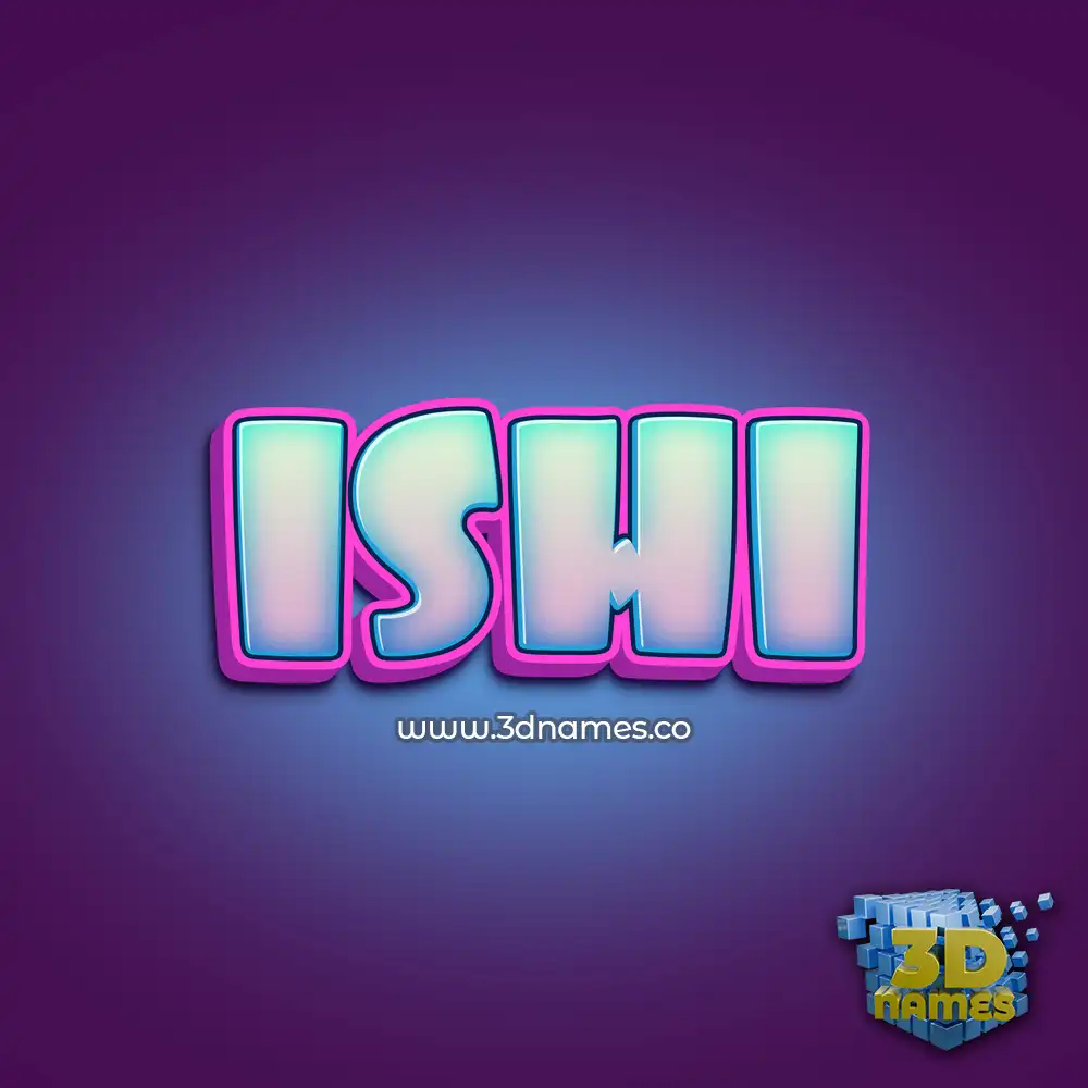 ishi in Phat Purple style - 3D name wallpaper