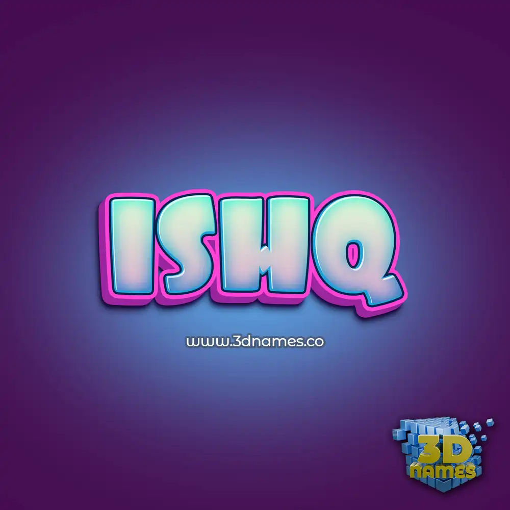 ishq in Phat Purple style - 3D name wallpaper