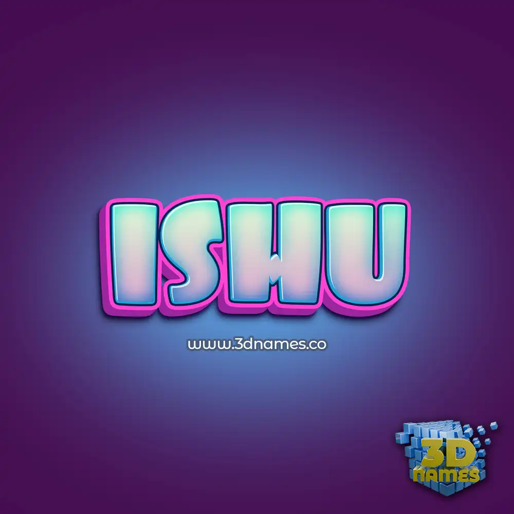 ishu in Phat Purple style - 3D name wallpaper