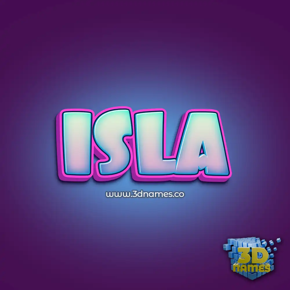 isla in Phat Purple style - 3D name wallpaper