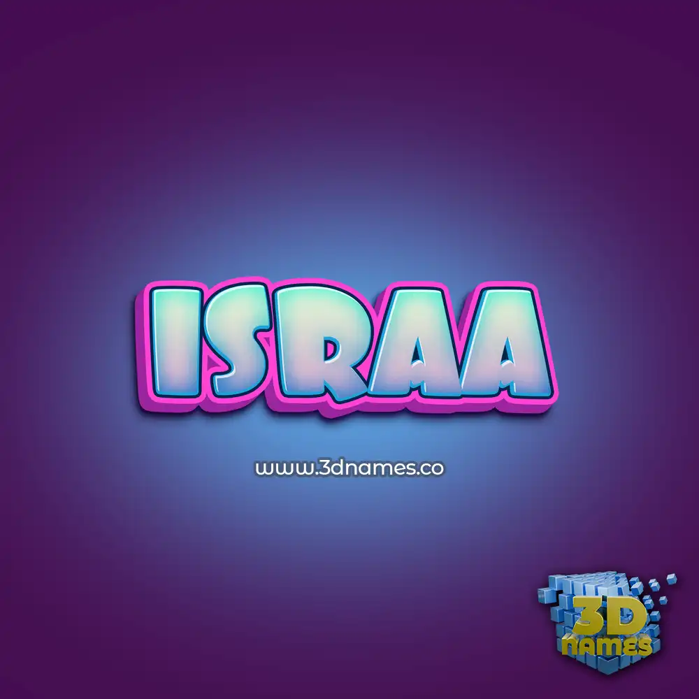 israa in Phat Purple style - 3D name wallpaper