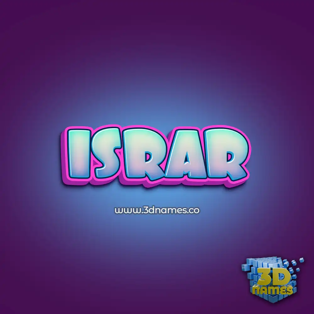 israr in Phat Purple style - 3D name wallpaper