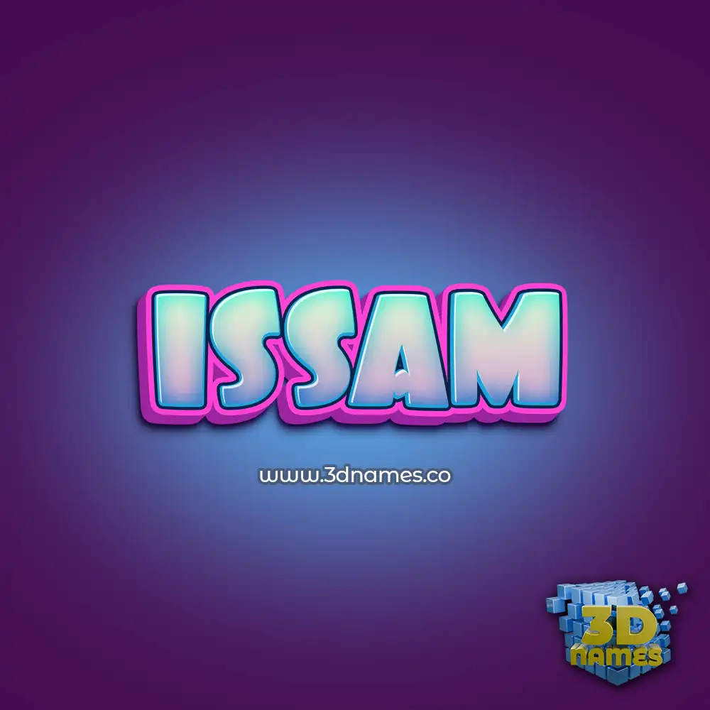 issam in Phat Purple style - 3D name wallpaper