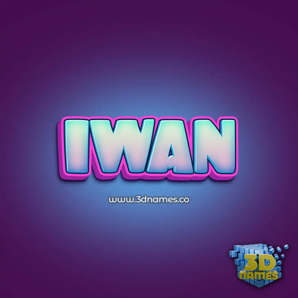 iwan in Phat Purple style - 3D name wallpaper